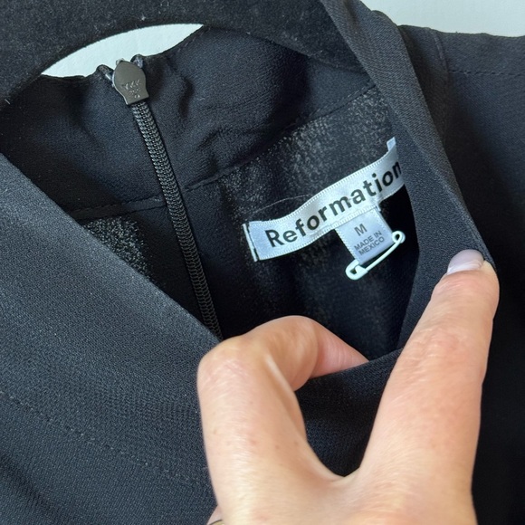 Reformation Ottessa Cutout Georgette Mini Wrap Dress - Size M - Black - GUC - Picture 5 of 12